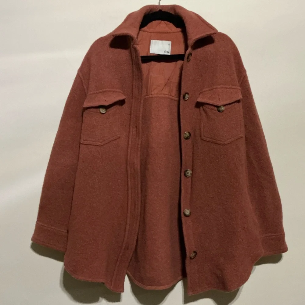 Wilfred free Rust Wool Shacket Jacket - Button Front - Picture 2 of 4